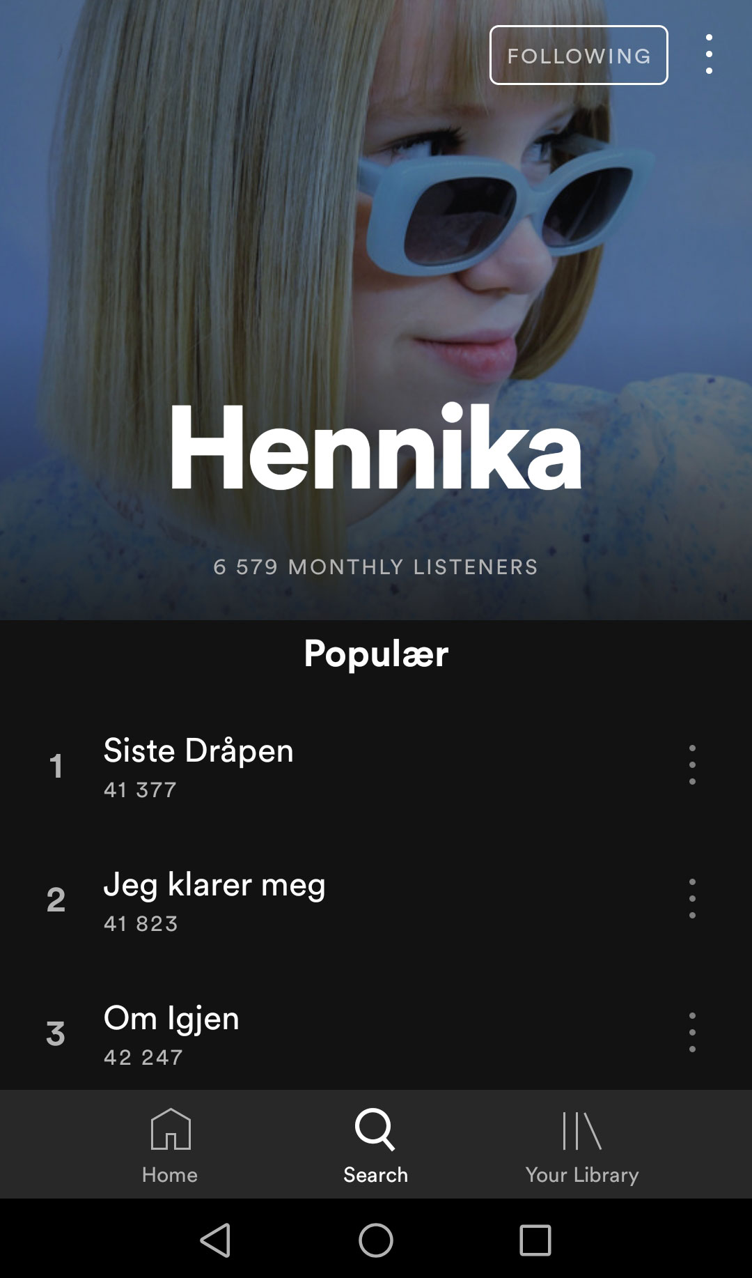 Følg Hennika på Spotify